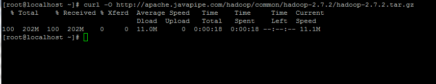Abajo cargar paquete Hadoop 