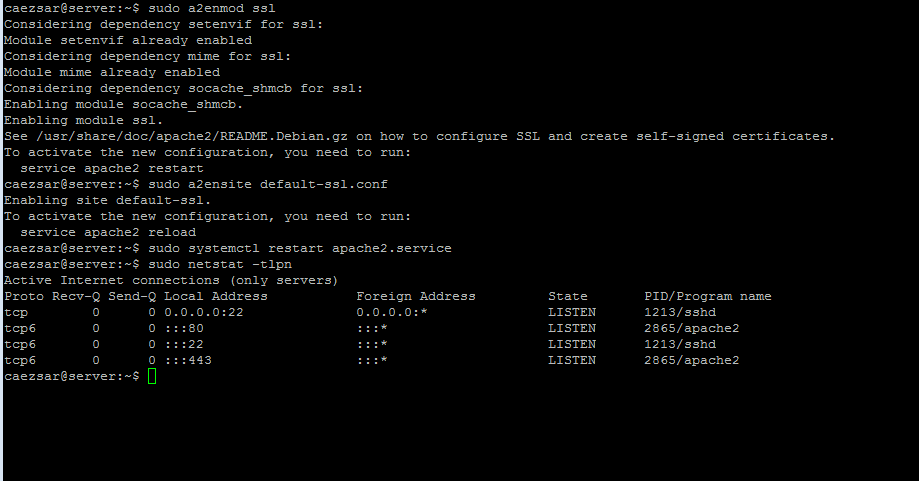 Enable Apache SSL Module