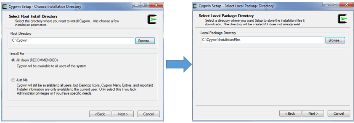 Select Cygwin Installation Directory