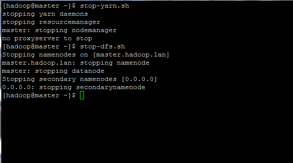 Stop Hadoop Services