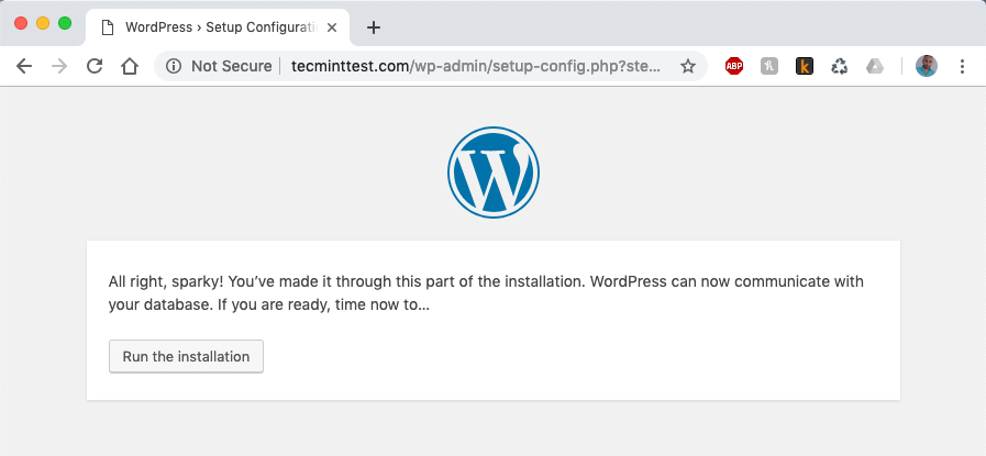 WordPress Installation Setup