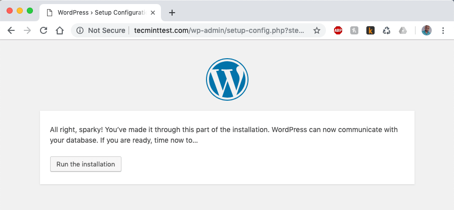 WordPress-Installationssetup