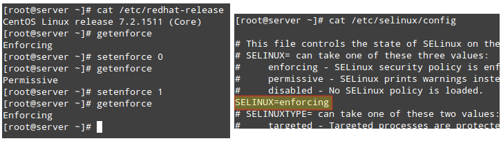  Cómo habilitar y deshabilitar el modo SELinux 