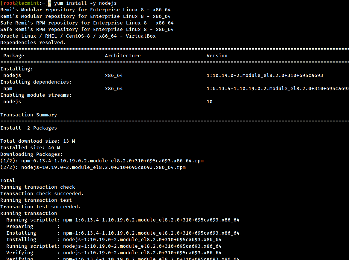 Install NodeJS in CentOS