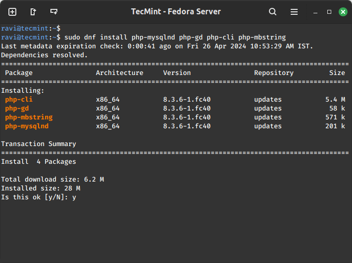 Install PHP Extensions in Fedora