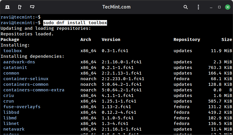 Install Toolbx on Fedora