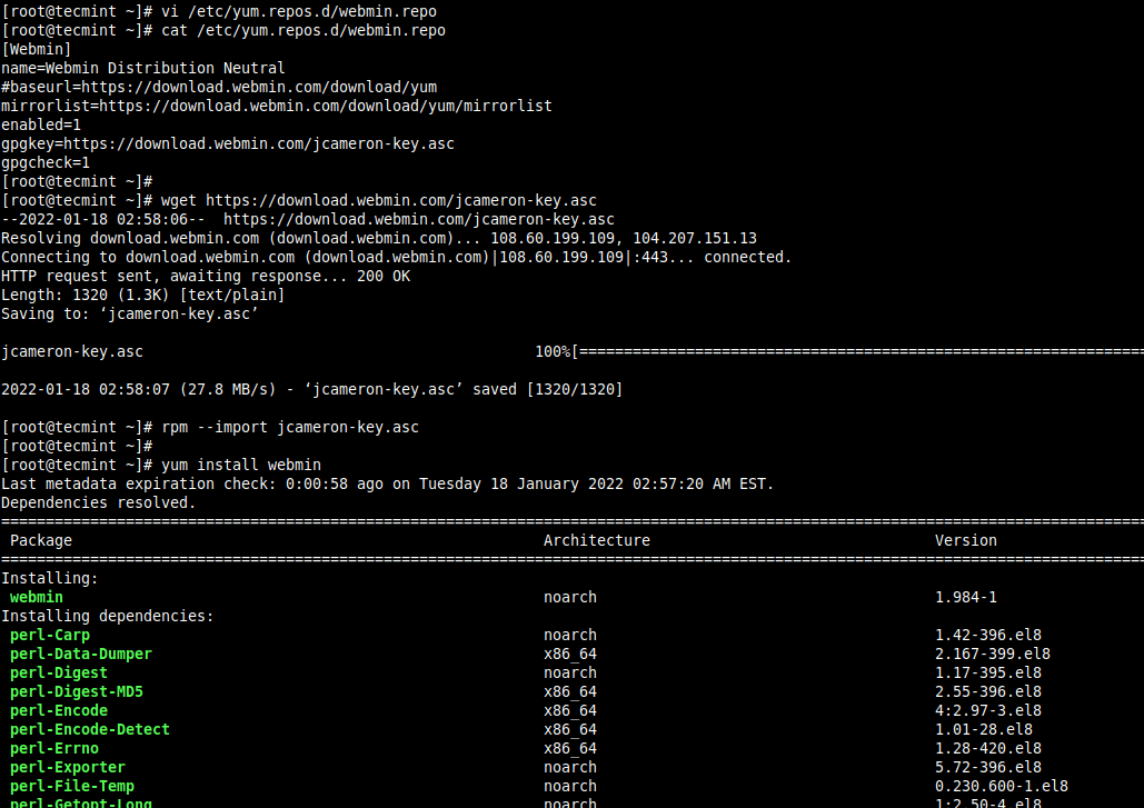 Install Webmin in RHEL Systems