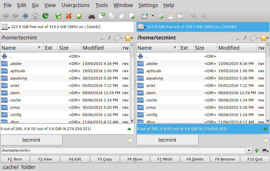 Krusader File Manager for Linux