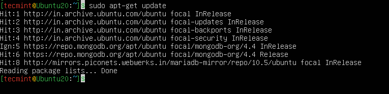  Actualizar la base de datos de paquetes de Ubuntu 