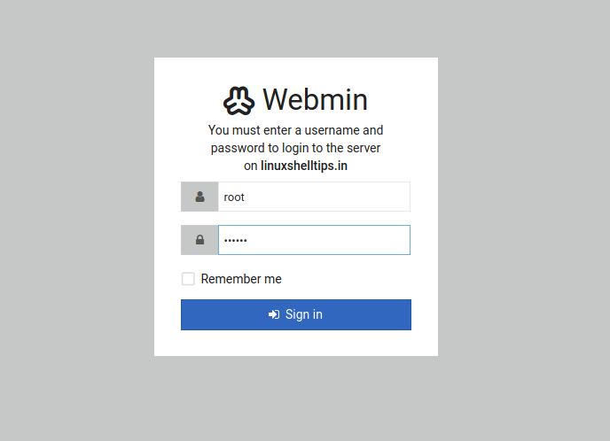 Webmin Admin Login