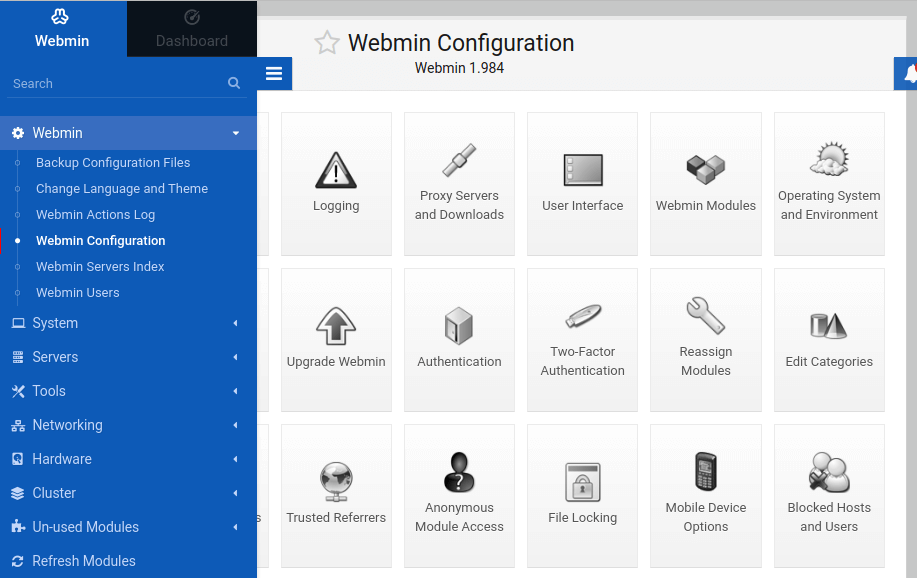 Webmin Configuration
