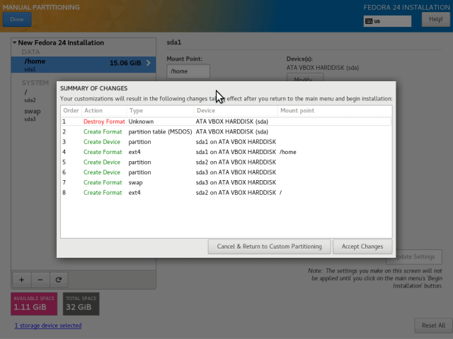 Confirm Changes to Disk