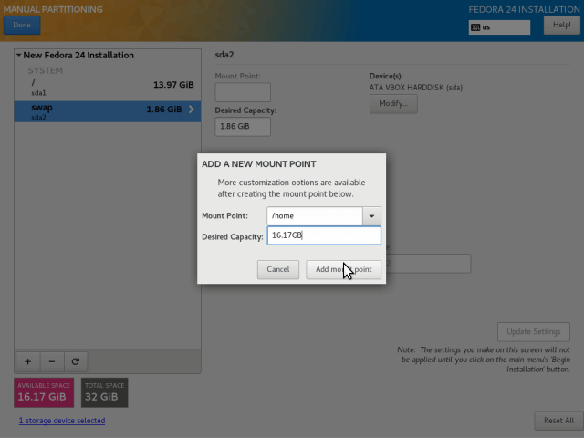 Create Home Partition
