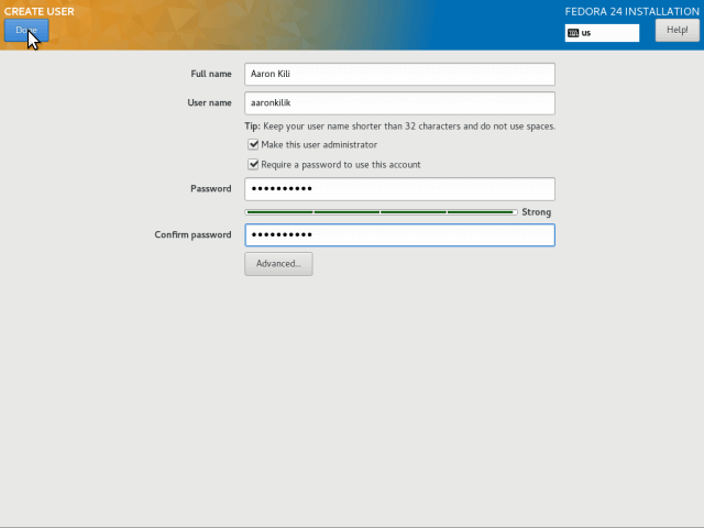 Create Admin User Account