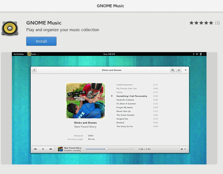 Install Gnome Music Player on Fedora 24