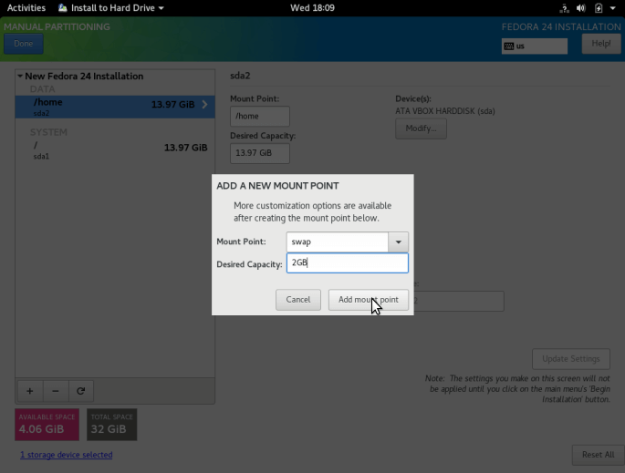 Create Swap Partition