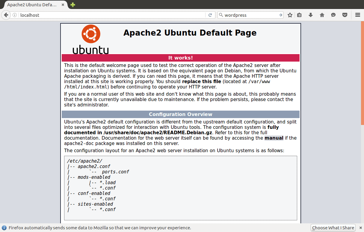 Apache Default Webpage