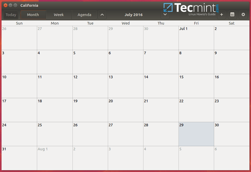 California Calendar for Linux