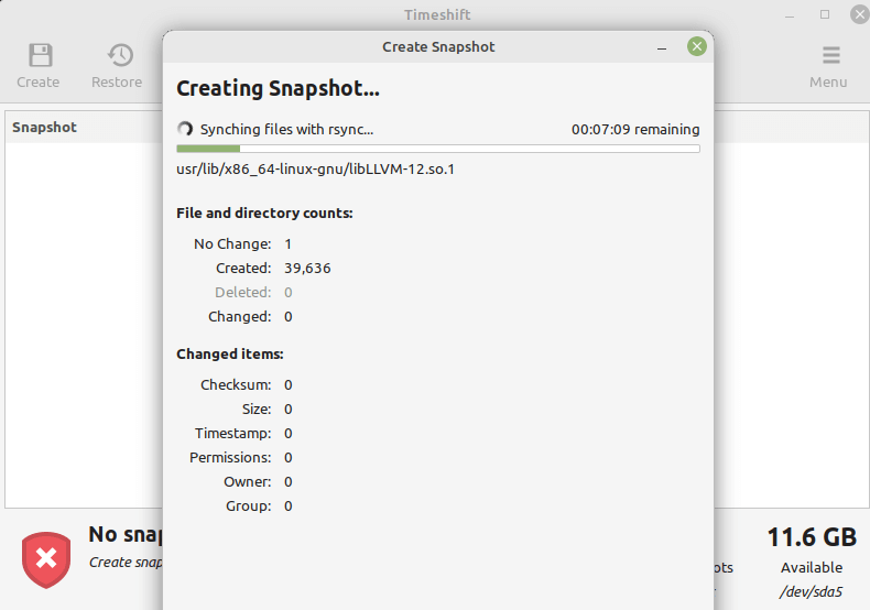 Create Linux Mint Snapshot