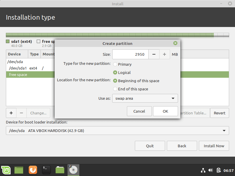 Create Swap Partition