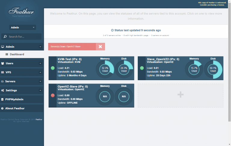 Feathur Control Panel | Tecmint: Linux Howtos, Tutorials & Guides