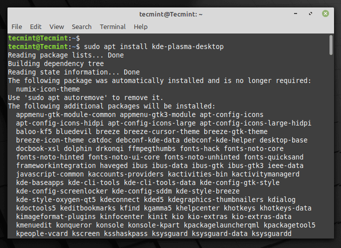 Install KDE Plasma Desktop in Linux Mint