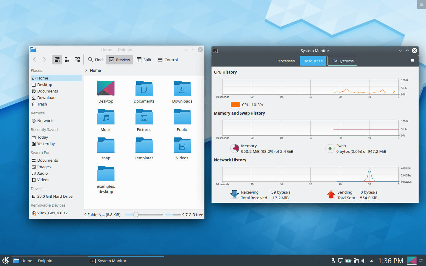 KDE Plasma System Monitor Window