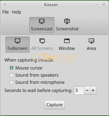 Kazam Screen Recorder for Linux