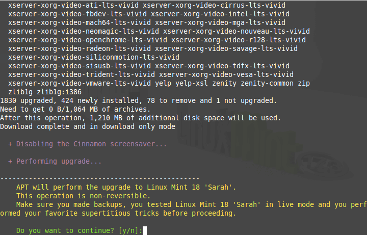 Performing Linux Mint Upgrade