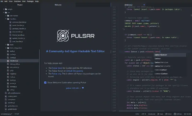 Pulsar - Hyper Hackable Text Editor