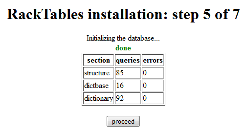 RackTables Database Initialization