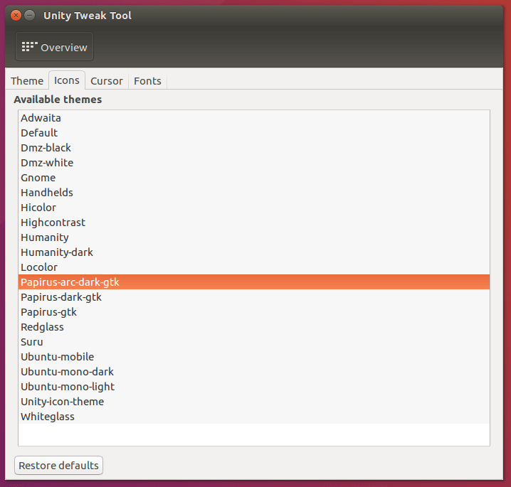 Select Papirus Icon Theme
