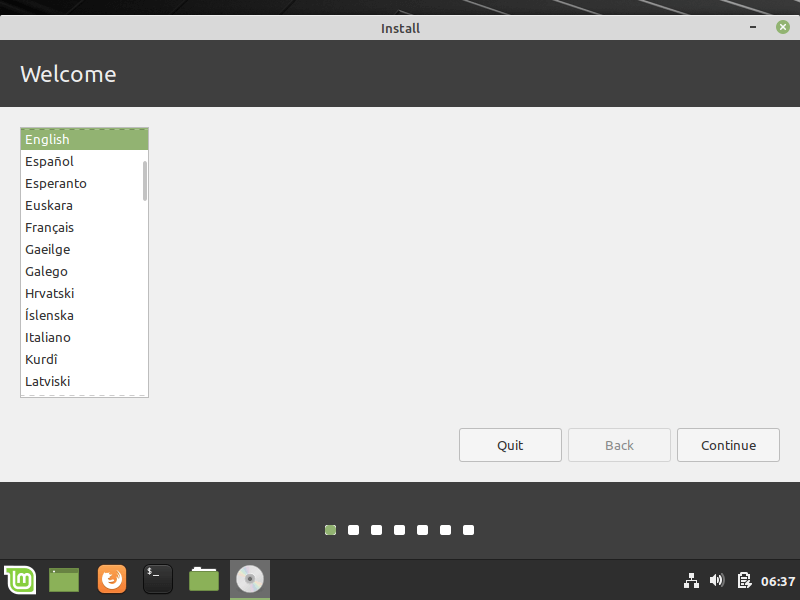 Select Linux Mint Installation Language