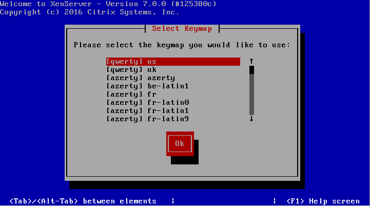 Select XenServer-7 Installation Language