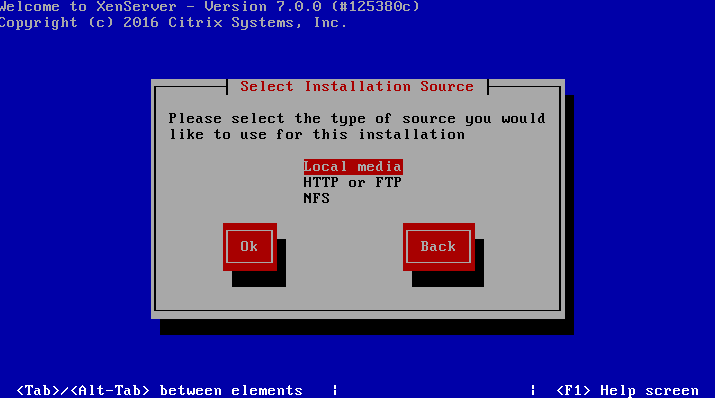 Select XenServer 7 Installation Source