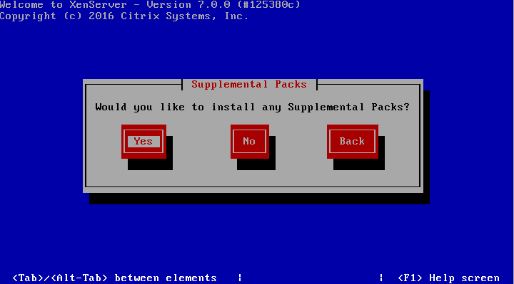 Select XenServer 7 Supplemental Packs