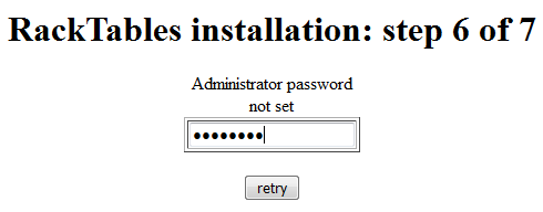 Set RackTables Admin Password