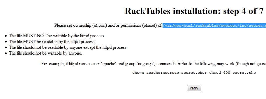 Set RackTables Permissions
