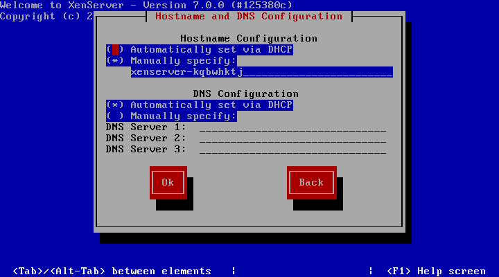 Set XenServer 7 Hostname and DNS