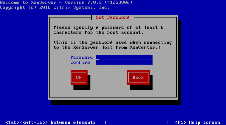 Set XenServer 7 Root Password