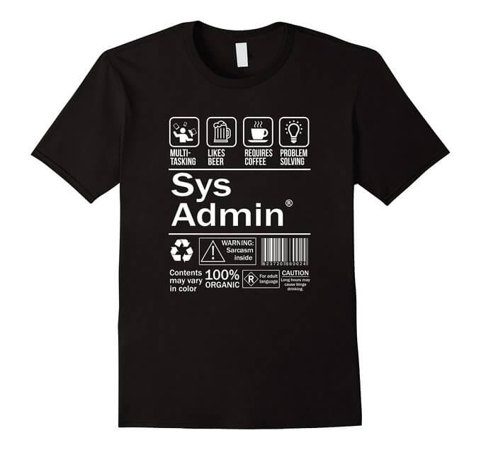 System Administrator Linux Beer Coffee Tshirt