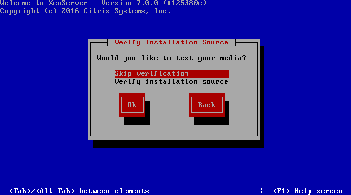 Verify XenServer 7 Installation Source