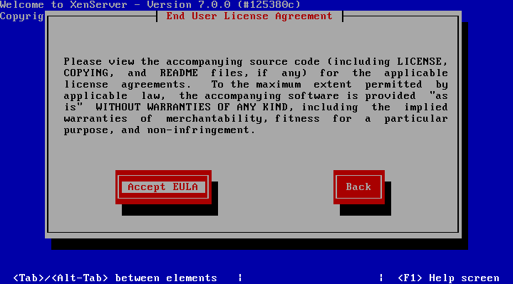 XenServer 7 Accept License