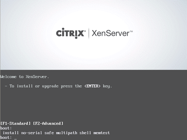 XenServer 7 Boot Screen