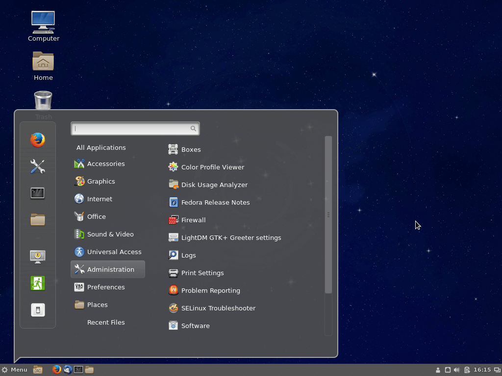 Cinnamon Desktop on Fedora Linux