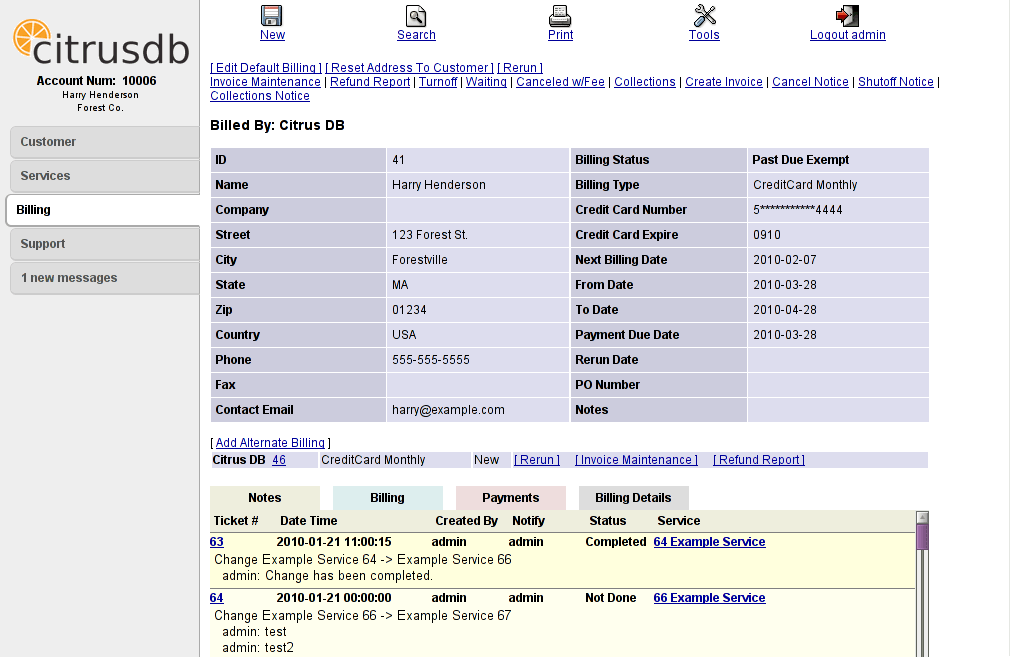 CitrusDB - Billing System for Hosting