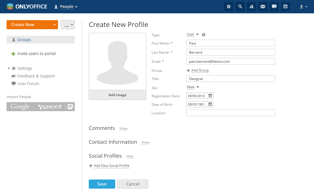 Add New Users to ONLYOFFICE