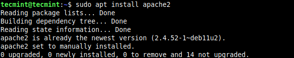 Install Apache in Debian