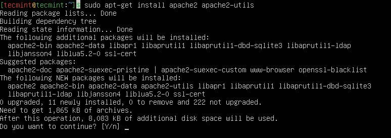 Install Apache in Ubuntu