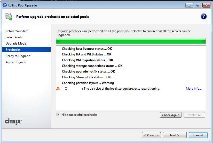 Perform Rolling Pool Upgrade Checks